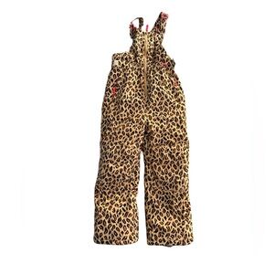 Girls Leopard Print Snow Bib